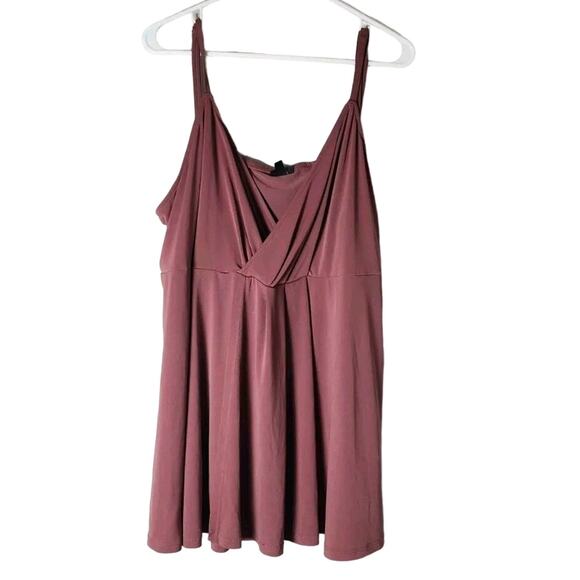 torrid Tops - Torrid Babydoll Blouse Cami Plus Size 4X Pink Tank Top Surplice V-Neck